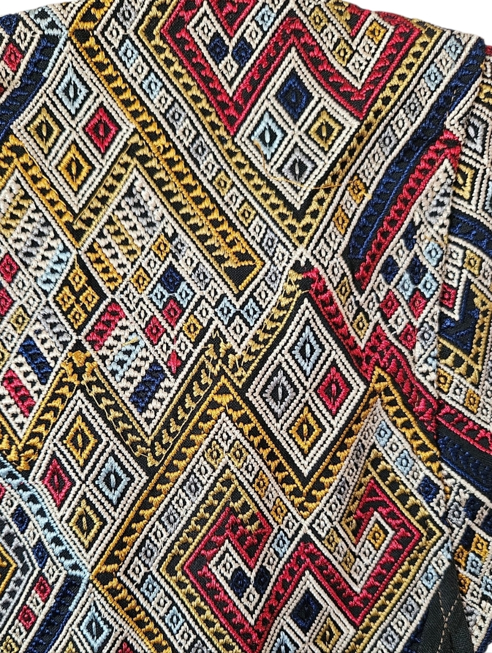 Burning Torch Silk Linen Embroidered Boho Dress | Artisan Tribal Print | Petite - Picture 4 of 7